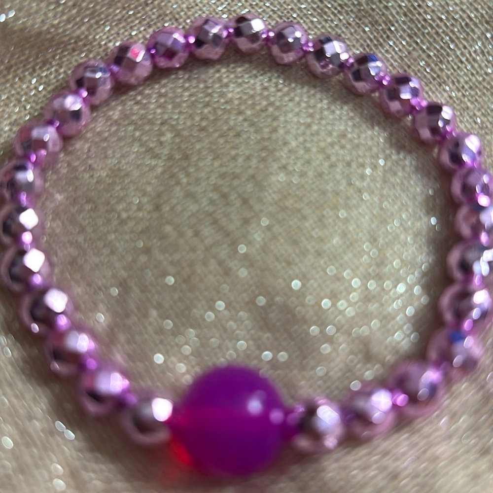 N146 Purplish Princess Hematite Bracelet 6mm